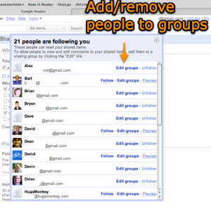 manage groups Click Edit Groups